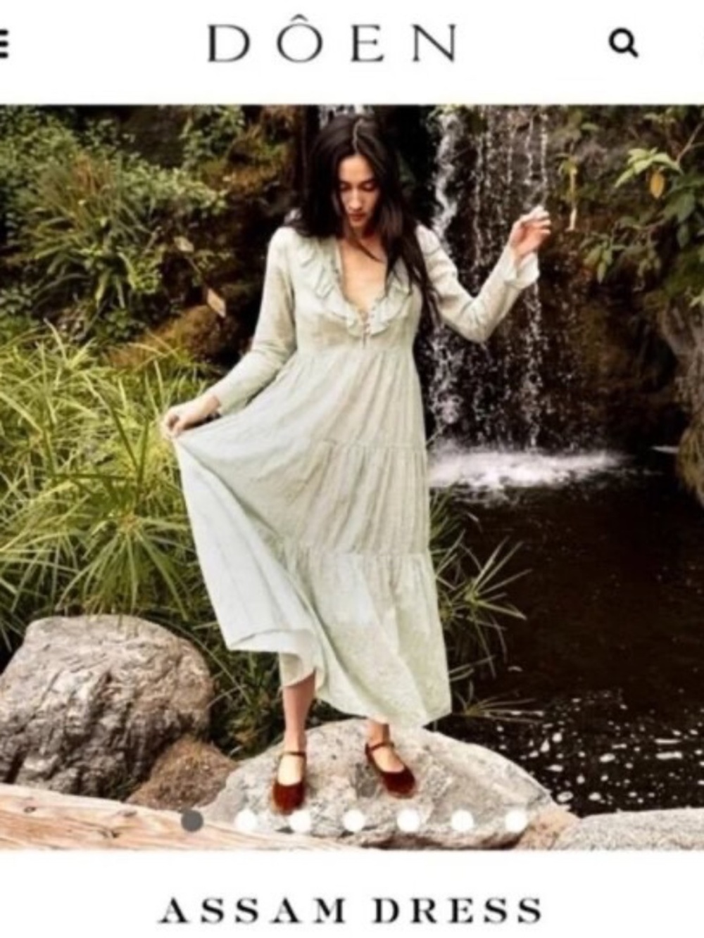 Doen Assan Dress in Sweet Daisy Floral Mint Green Size L